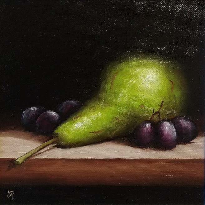 'Pear with Grapes' by artist Jane Palmer